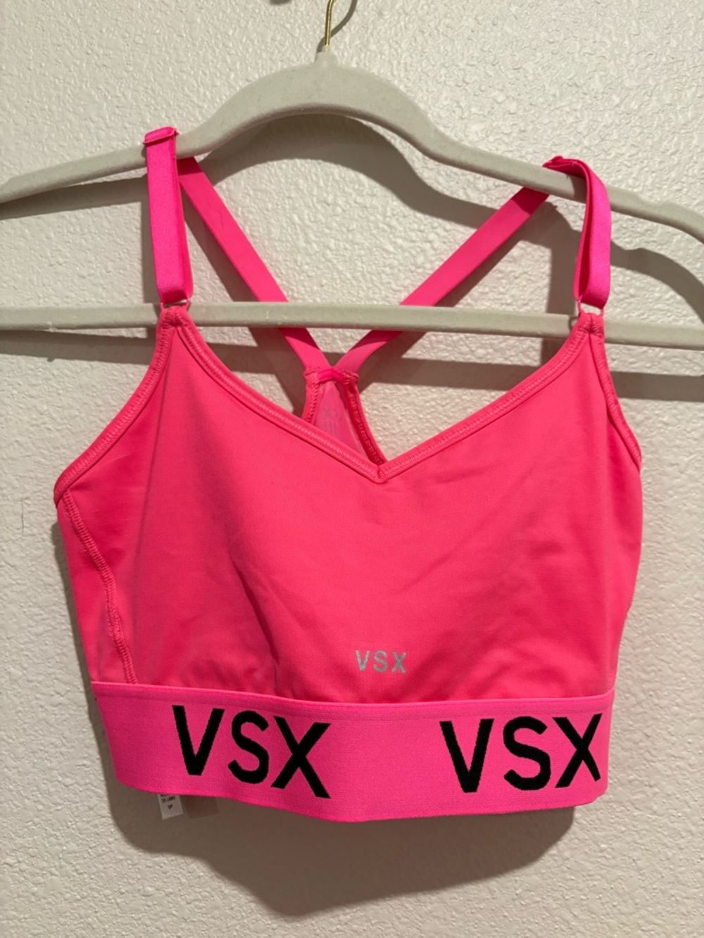 VSX Neon Pink Logo Elastic Sports Bralette